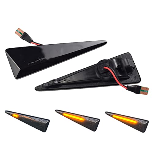 LEDFEWAG 2 pièces LED Feux de jour Clignotant Latéraux Dynamique Ambre Compatibile pour Renault Avantime/Espace MK4/Megane MK2 CC/Scenic MK2/Thalia...