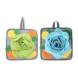 Hemobllo 2 Stück Pack Kaninchen Schnüffelkissen aus Langlebigem Polar Fleece mit Rutschfester Unterseite Futtermatte für Haustiere zur Stressreduktion und Beschäftigung