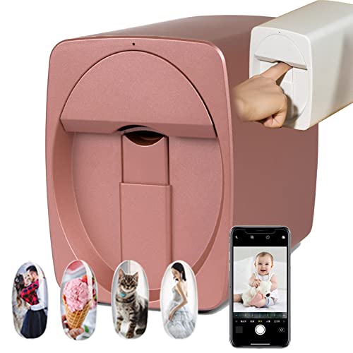 3D Smart Nail Printer, Portable Mobile Nail Painting Machine, 2400DPI Printing Resolution, Ai Recognition of Nail Face, Support WiFi/DIY/USB,for Home Nail Salon,C