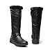 DREAM PAIRS Women's Winter Fully Fur Lined Zipper Closure Snow Knee High Boots,Size 8,Black/Pu,RABBIT
