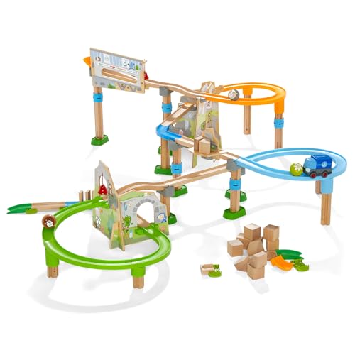 HABA Kullerbu Mountain Adventure Ball Track Ultimate Marble Run Set & Building Toys for Kids Age 3-8, Montessori STEM Learning & Educational Toys
