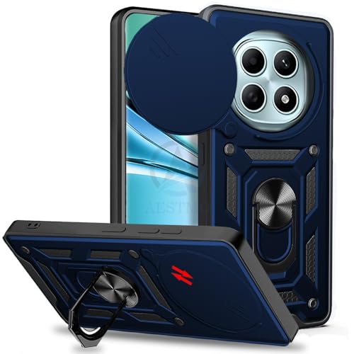 Image of AESTMO Tough Armor Redmi Note 15 5G / Poco M8 5G Bumper Back Case Cover | Ring Holder & Sliding Camera Shield Cover | 360 Degree Protection Back Case Cover for Redmi Note 15 5G / Poco M8 5G (Blue)
