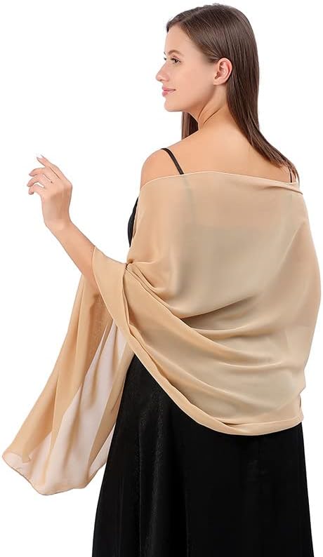 halenmou Chiffon ladies' scarves, bride bridesmaid dress shawls, formal dinner party, party and ball wraps