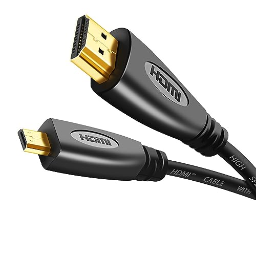 Micro HDMI to HDMI �P�[�u�� 3D 4K 60Hz 1080P (�}�C�N���^�C�vD-�^�C�vA �I�X-�I�X) ���肵���`�� �n�C�X�s�[�h �}�C�N��HDMI HDMI �P�[�u�� GoPro/�e���r/�f�W�J��/�r�f�I/�A�N�V�����J�����ȂǂɑΉ�