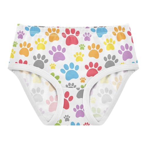 Little Girl Underwear Toddler Panties Kids Undies Dog Paw Colorful Soft Cotton Briefs 2T-8Y