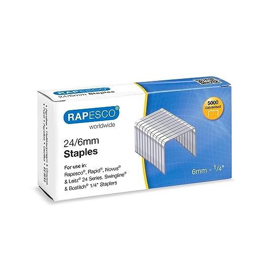 Rapesco S24602Z3 Häftklammer, Silver, 24/6 mm, Paket med 5000