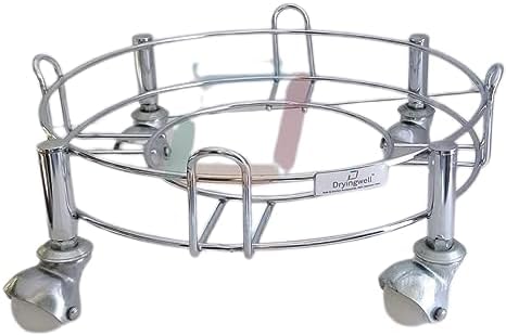 Strong and Heavy Premium Stainless Steel LPG Gas Cylinder Trolley with Heavy Duty Wheels for Home (White) (1pc)