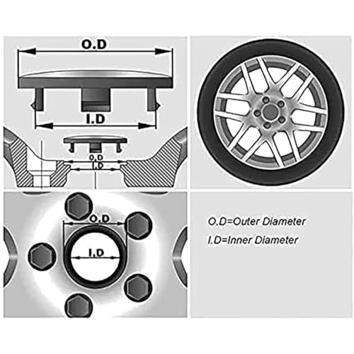 Enjoliveurs Centre de Jante Citroën 55mm - Cache Moyeu Finition Chrome Durable - 7