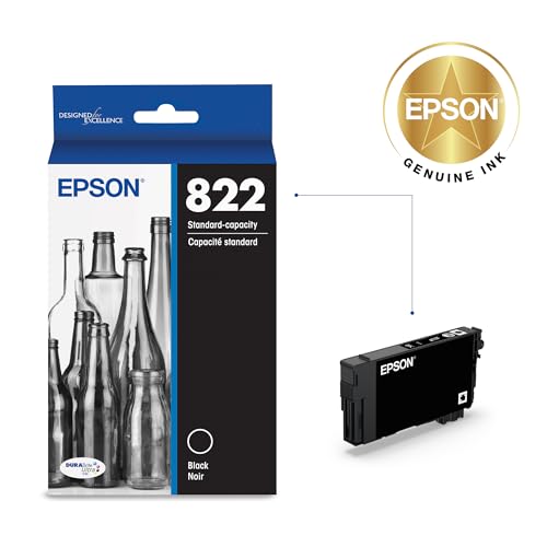 Image of Epson DURABrite Ultra Ink Black Workforce Pro | T822120-S | Standard Capacity | Pack of 2 | Cartridge