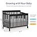 Goldzone Baby Crib 5-in-1 Convertible, Wooden Cribs Converts to Toddler Bed, Daybed and Full-Size Bed, Nursery Furniture with Non-Toxic Finishes (Black)