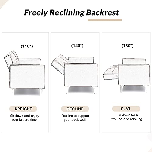 Softsea 74'' Sofa Bed Sleeper Couches And Convertible Sofas, Couch Recliner Convertible Sofa Modern Adjustable Futon Couches Sofas Bed For Living Room Fold Up And Down Recliner Couch (Orange) #TOP3