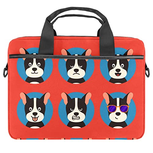 Sac bandoulière ordinateur 13-14.5 pouces contre les rayures, sacoche PC motif chien