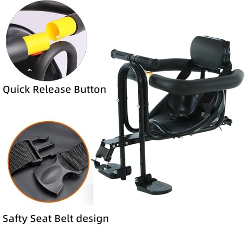 LSOSVSEU Assento de bicicleta de bebê mais recente, assento de bicicleta infantil montado na frente