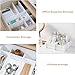Bofoho Drawer Divider Adjustable Diy Storage Organizer Separator for Tidying Clutter Cutlery Makeup Clothes of Dresses, Desk & Box in Kitchen Bathroom Bedroom Office (Cut at Will) (White 32pcs)