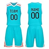 Camiseta de Baloncesto Niños Traje de Ropa Deportiva Equipacion Baloncesto Niño y Adultos Personalizadas Juego de Camiseta sin Mangas y Pantalones para Pequeños 1 Top 1 Pantalón