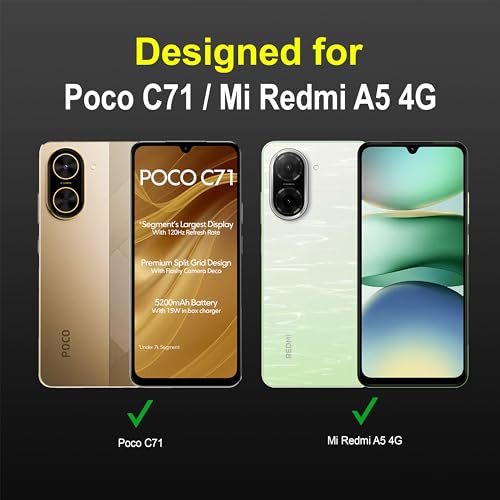 Image of Zapcase Back Case Cover for Poco C71 | Compatible for Poco C71 Back Cover | Liquid Silicon Magic Case with Camera Protection | Black