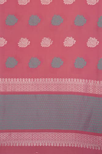 Image of Pothys Women's Pink Silk Cotton Saree With Blouse Piece (A3540 Pink)