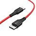 Produktbild USB Typ C Kabel, BlitzWolf 0.9M Nylon 3A USB-C auf Typ-C Kabel Datenkabel Ladekabel für Samsung S8 / S8+ / S9 / S9+, neues MacBook, Google ChromeBook Pixel, Nexus 6P, OnePlus 2 (Rot & Schwarz)