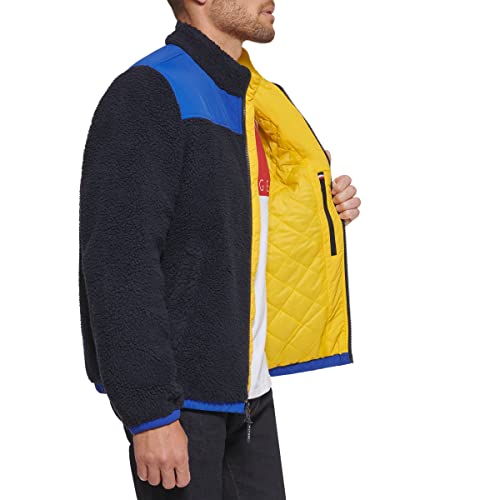 Tommy Hilfiger Men's Contrast Sherpa Stand Collar Jacket, Cream, Small3