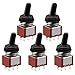 Produktbild Heschen Miniatur Kippschalter MTS-202 ON-ON DPDT 6-Pin, 2A 250V, 5A 120V, mit wasserdichter Kappe, 5 Stück