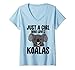 Femme Just A Girl Who Loves Koala Funny Women Cute Riing Koala T-Shirt avec Col en V