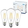 ANWIO Vintage LED Edison Bulbs 3-Pack, 7W, Equivalent 60W, Non-Dimmable, ST58 2700K Warm White Antique LED Filament Bulbs,E26 Medium Base, Clear Glass Style for Home and Commercial