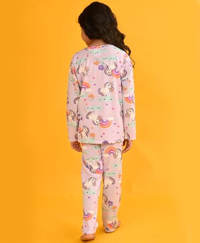 Image of Anthrilo Pure Cotton Printed Pyjama Set for Girls | Sleepwear | Night Suit, Night Wear | Long Sleeves T-Shirt & Pyjama | Regular Wear | 0-14 Years