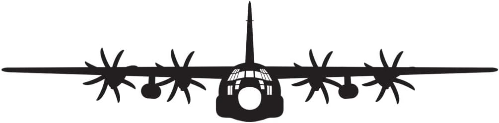 C-130H Hercules Sticker Decal Die Cut Self Adhesive Vinyl Many Color and Sizes Made in USA Weatherproof c130h c130 c-130 8 Blade - Black 12" x 2.92"