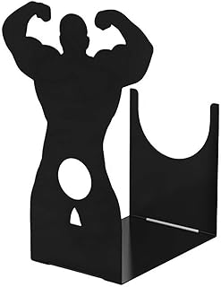 Barry Wood Wine Bottle Holder - Creative Wine Display Rack Tabletop Freestanding WineStorage Stand, Funny Home Bar Kitchen Decor Black Gifts (BlackA)