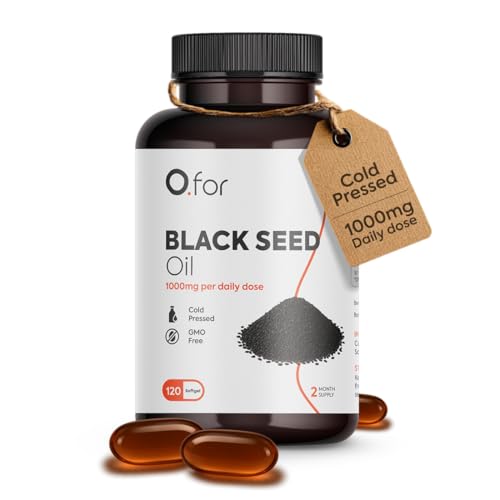 Ofor Black Seed Oil Softgels Capsules 2000mg – Cold Pressed Black Cumin Seed (Kalonji) –120 Softgels (2 Month Supply) – Rich in Thymoquinone, Omega 6 & 9 | Antioxidant & Immune Support