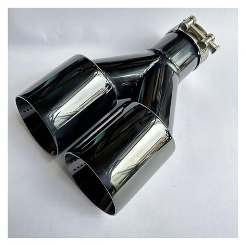 Cola de escape en Y de 60-101mm con silenciador doble negro galvanizado