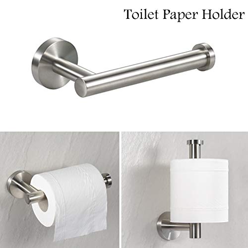 Bathroom Hardware Set, Ygivo 6 Pieces Brushed Nickel Sus304 Bathroom Accessories Include 16" Lengthen Hand Towel Bar, Towel Hooks, Toilet Paper Holder Stainless Steel-Towel Set #TOP3