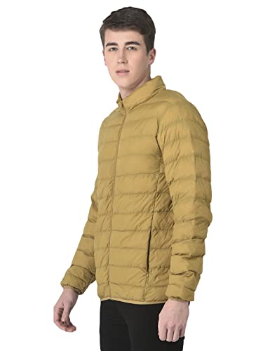 Image of Crimsoune Club Men Puffer Jacket In Mustard Color