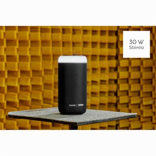 Hama Haut-Parleur Bluetooth, 30 W (étanche IPX4, Effets Lumineux LED, 12 Heures d'autonomie, Haut-Parleur Bluetooth Petit, boîte à Musique Bluetooth, Enceinte Bluetooth), Noir