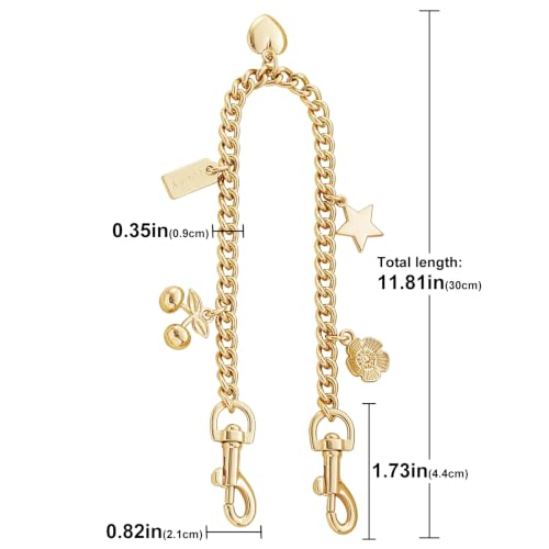 KIYOMIL Gold Purse Chain Charms for Handbags Wallet,Bag Accessories Charm Decoration(All-Gold Heart Chain) by KIYOMIL - Used condition - Image 2