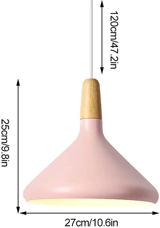Suspension minimaliste moderne aluminium rose au design épuré culot E27 - 6