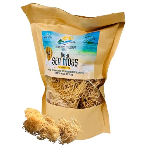 Belle Moss Raw Sea Moss | Makes 75 oz of Sea Moss Gel | Wildcrafted Golden | Sundried | Premium Quality and Non-GMO | Natural Superfood | Organic