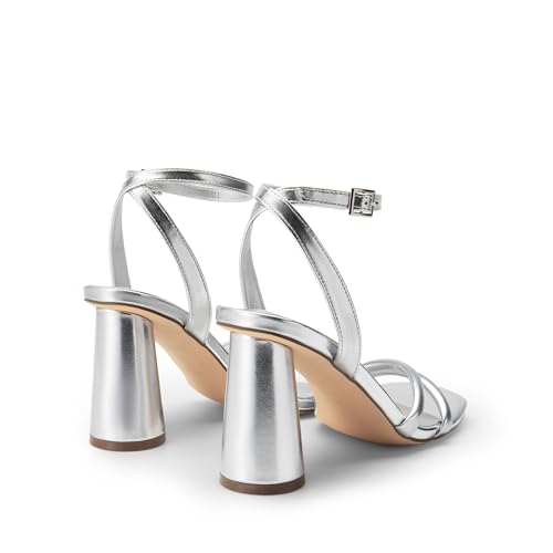 Image of DREAM PAIRS Women's Strappy Round Heels Sandals | Square Open Toe Heels, Ankle Strap, Dress Shoes for Party