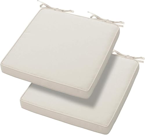 Magpie Fabrics Cojín cuadrado impermeable para silla para interiores y exteriores, 18 x 18 x 2.5 pulgadas, paquete de 2, cojines de asiento