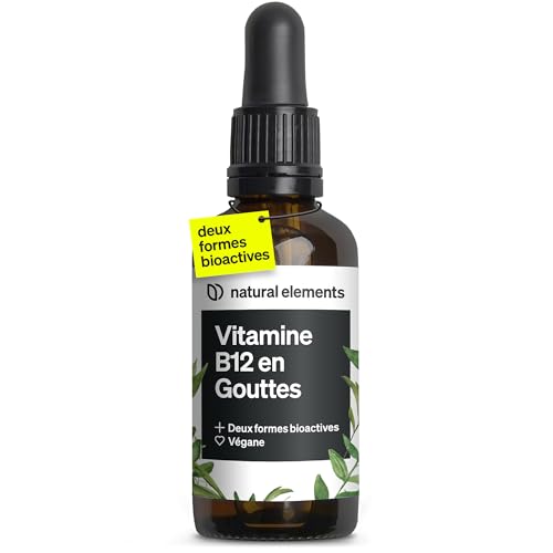 Vitamine B12 en Gouttes – 50 ml (900 gouttes) – végane, sans alcool – 2 formes actives (méthylcobalamine et adénosylcobalamine) – soigneusement testé en laboratoire en Allemagne