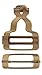 Amanaote 1.5" Inside Bottom Size Bronze Dungaree Suspender Buckle slider with Rectangle Buckle Sliding Bar Pack of 6 Sets