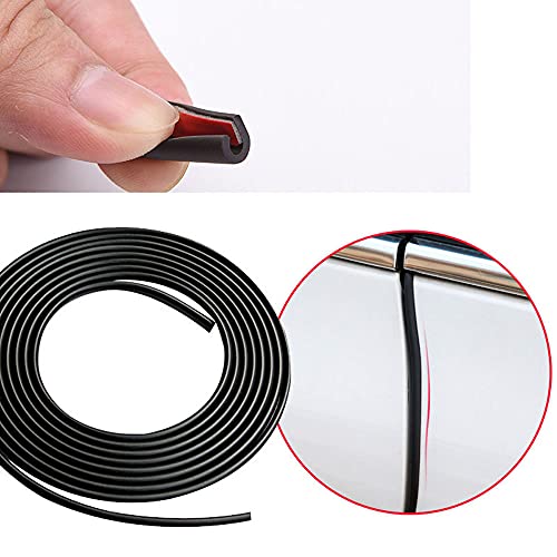 Car Door Edge Guards Clear, Rubber Seal Protector U Shape Edge Trim Car Door Edge Protection Fit For Most Car（Black　16Ft ） #TOP2