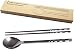 Everyday Korean Stainless Steel Spoons and Chopsticks Set Square Pattern