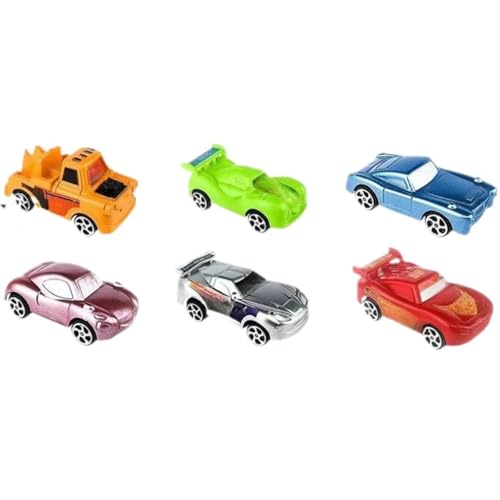 6pcs Auto Cake Topper Racing Auto Cake Decorazioni Compleanno Cake Toppers Race Car Cupcake Toppers Mini Pull Back Racing Veicoli Teenger Festa di Compleanno Regalo