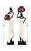 Deco 79 Polystone Woman Decorative Sculpture Standing African Home Decor Statues with Red Water Pots and Black Base, set of 2 Accent Figurines 4