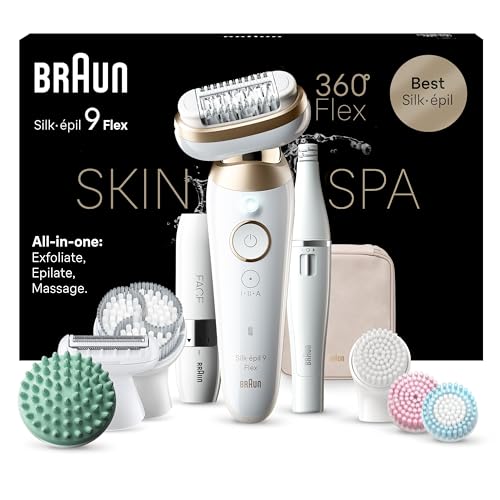 Braun Silk-épil 9 Flex SkinSpa Epilierer Damen, All-in-One Set,...