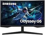 Samsung Odyssey Moniteur de Jeu Courbé de 27 po (2,560 x 1,440) G55C QHD 165 Hz 1 ms, HDR10, FreeSync, Mode Économie d'Œil, Courbure 1000R - LS27CG550ENXZA