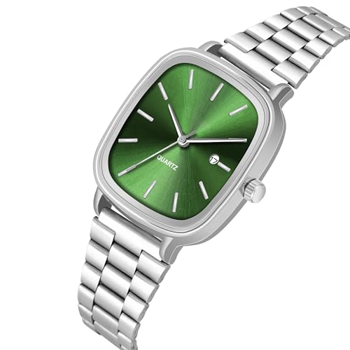 Image of Shocknshop Stainless Steel Analog Square Dial Date Display Unisex Wrist Watch for Men & Women -WCH136