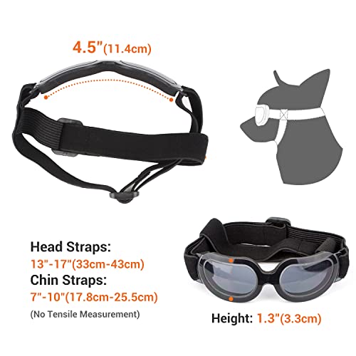 Enjoying Dog Goggles Small Dog Sunglasses Uv Protection Big Cat Glasses Fog/Windproof Outdoor Doggy Eye Protective With Adjustable Band For Small Dogs, Black #TOP3