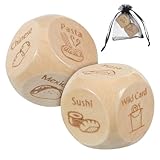 SUPVOX Dés Alimentaires en Bois 25 Mm pour Dîner, Jeu de Décision Ludique 12...